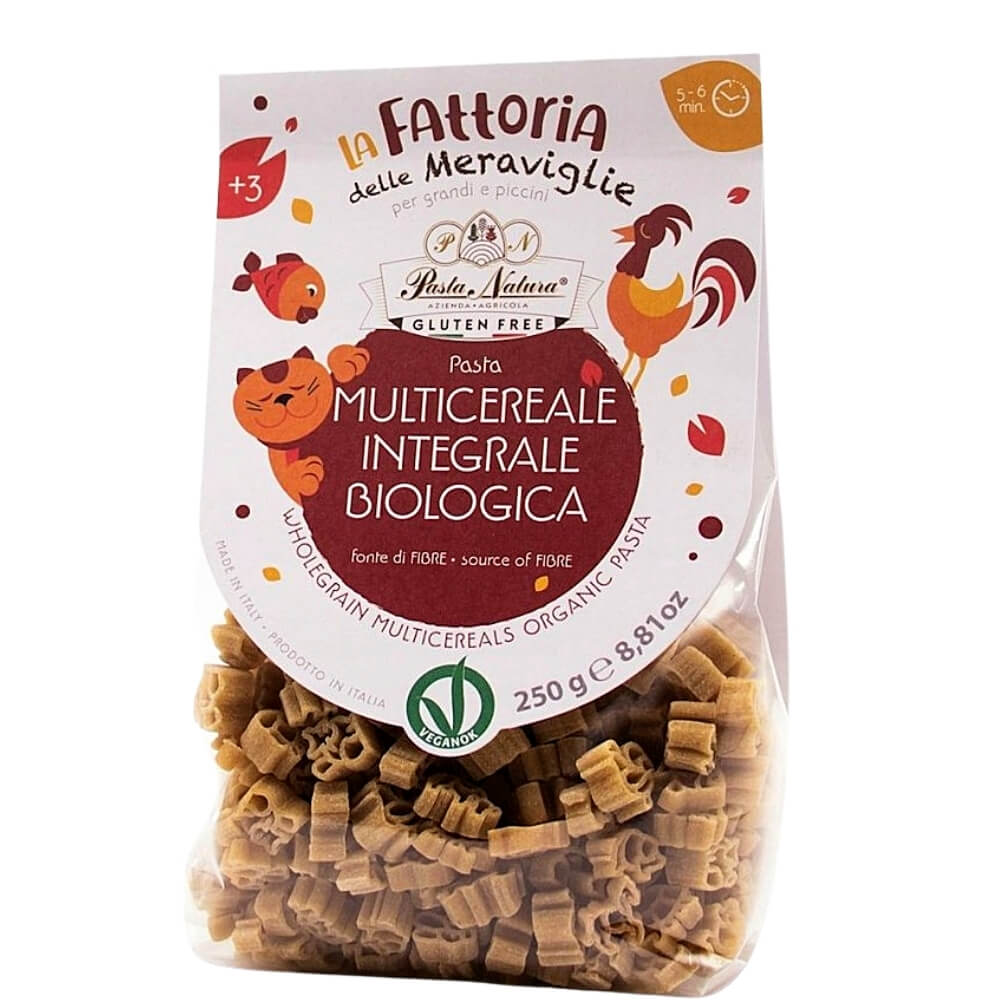 Mi (beras dan soba dengan amaranth dan teff untuk kanak-kanak) haiwan bebas gluten BIO 250 g - NATURA PASTA