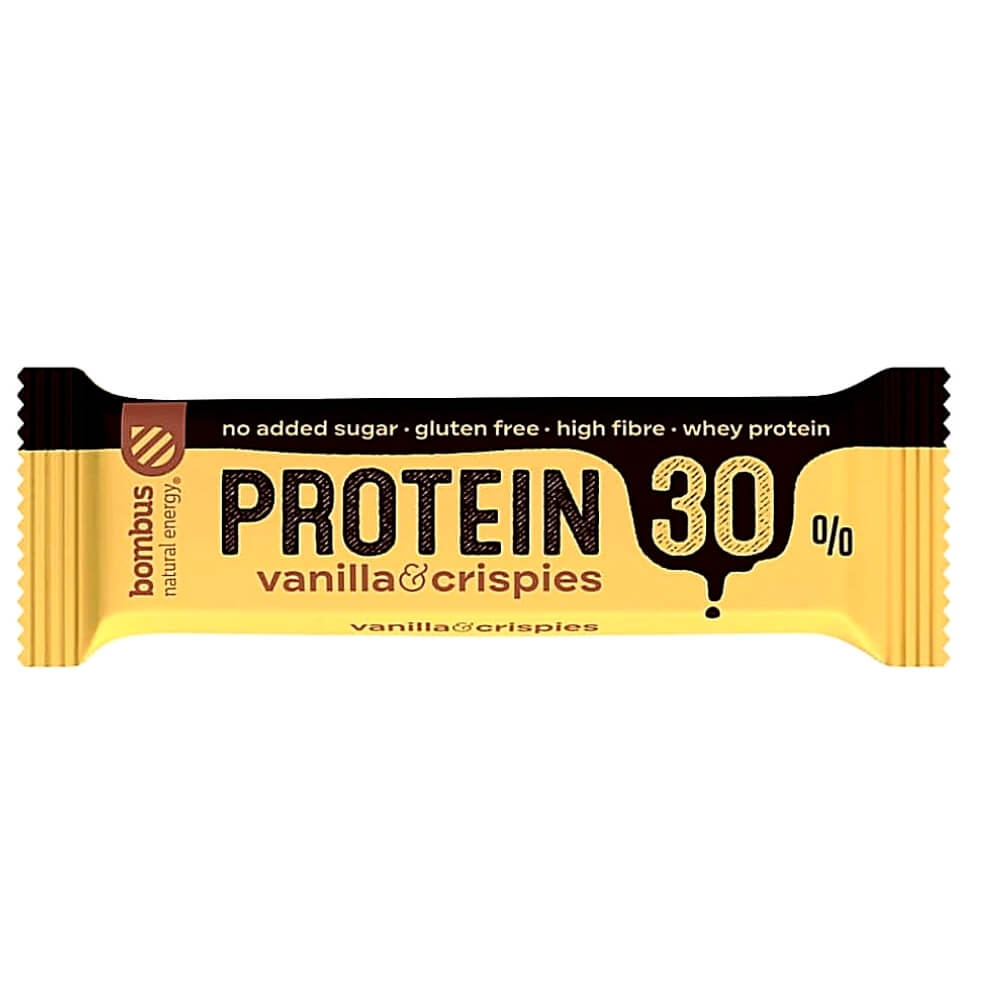 Barre protéinée 30% vanille - croustillante sans gluten 50 g BOMBUS