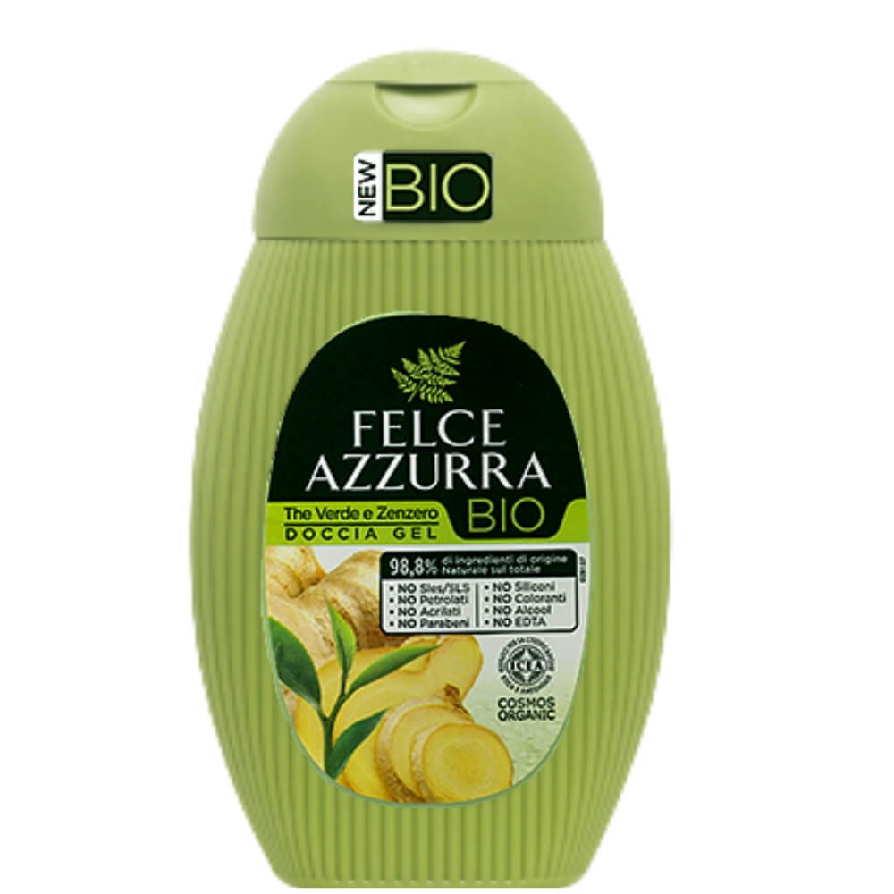 Gel mandian organik dengan teh hijau dan halia 250 ml - FELCE AZZURRA