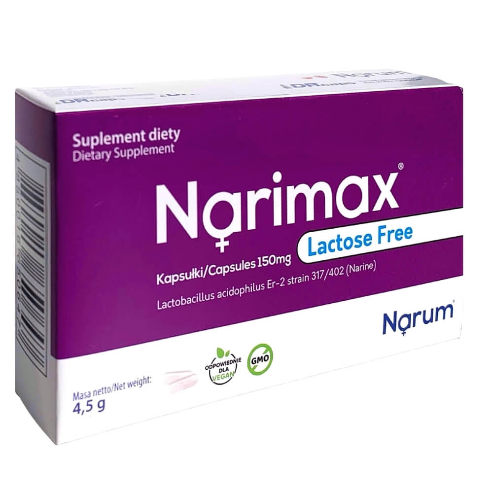 Narimax خالي من اللاكتوز بروبيوتيك Narine 150 ملغ خالي من اللاكتوز 10 أكياس NARUM