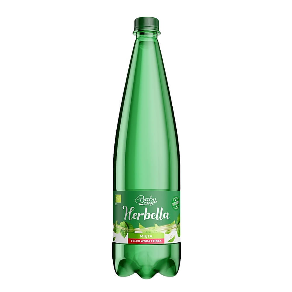 Air berkarbonat dengan perisa pudina ORGANIK 1000 ml - BABY ZDRÓJ HERBELLA