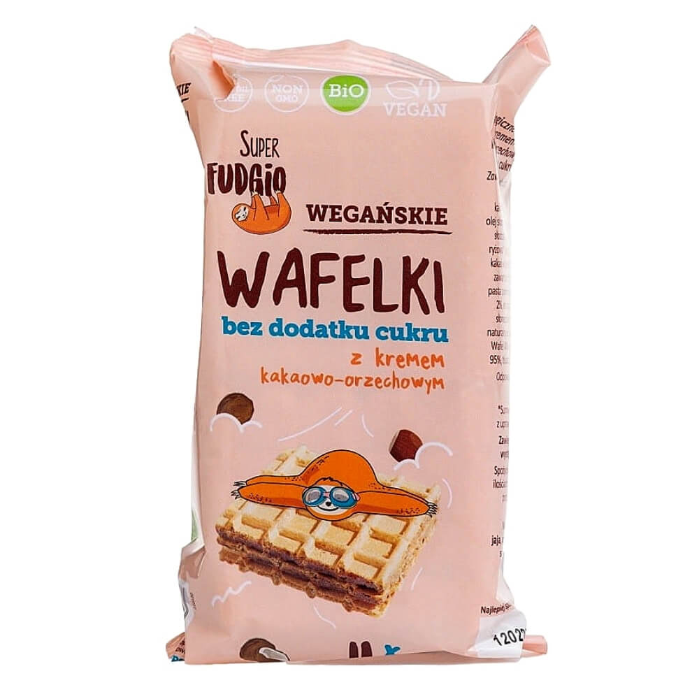 Vafle s kakaovou a oříškovou smetanou bez přidaného cukru BIO (4 x 30 g) 120 g - ME GUSTO (SUPER FUDGIO)