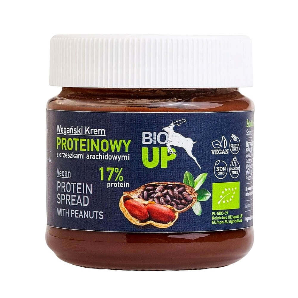 Crema de cacahuete con proteínas sin gluten BIO 190 g - ME GUSTO BIO UP
