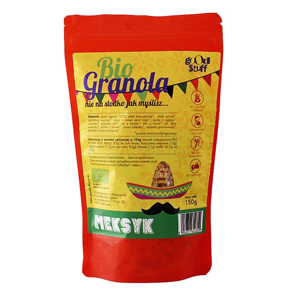 Granola Tomate - Pimenta - Limão (México) sem glúten BIO 150 g - GOOD STUFF