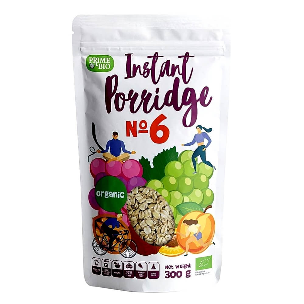 Pikakaurapuuro rusinoilla, aprikooseilla ja saksanpähkinöillä (Nro 6) BIO 300 g - PRIME BIO