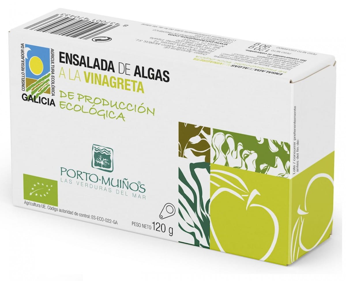 Tangsalat i økologisk vinaigrettesaus 120 g (90 g) (boks) - PORTO MUINOS