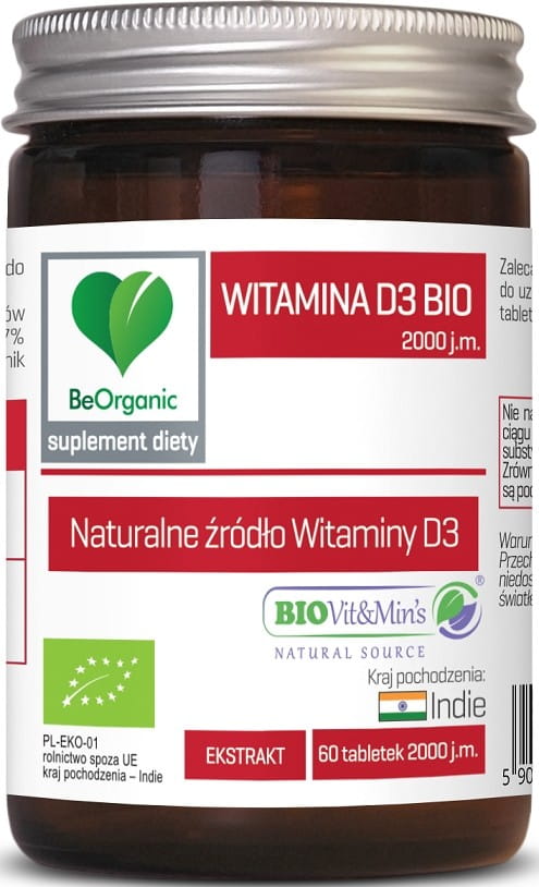 Extrato de Vitamina D3 Orgânica 60 Comprimidos (2000 UI) - BE ORGANIC