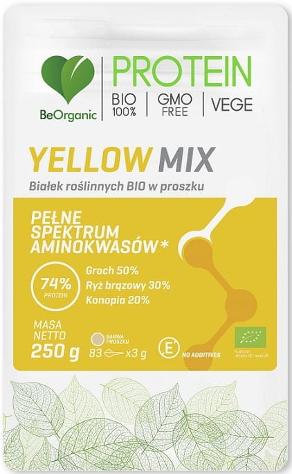 Proteina vegetale in polvere mix giallo BIO 250 g - BE ORGANIC