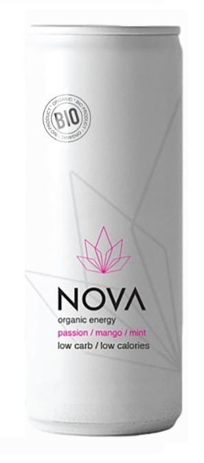 Energidrik med passionsfrugtsmag - Mango - Mynte BIO 250 ml - NOVA