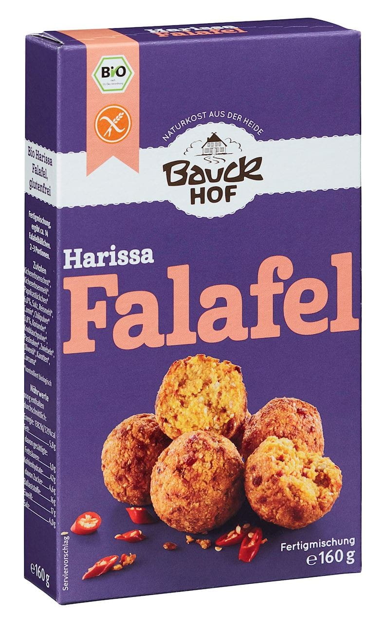 Gluténmentes falafel keverék harissa fűszerrel BIO 160 g - BAUCK HOF