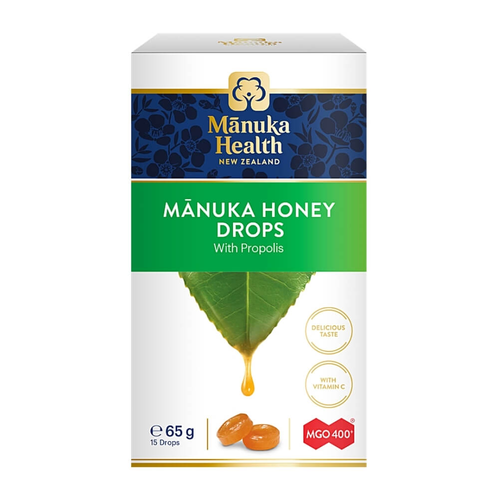 Manuka Honning Bolcher MGO 400 + BIO Propolis og Vitamin C 65g MANUKA HEALTH NEW ZELAND