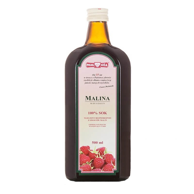 Succo di lamponi 100% senza zucchero 500 ml POLSKA ROZA