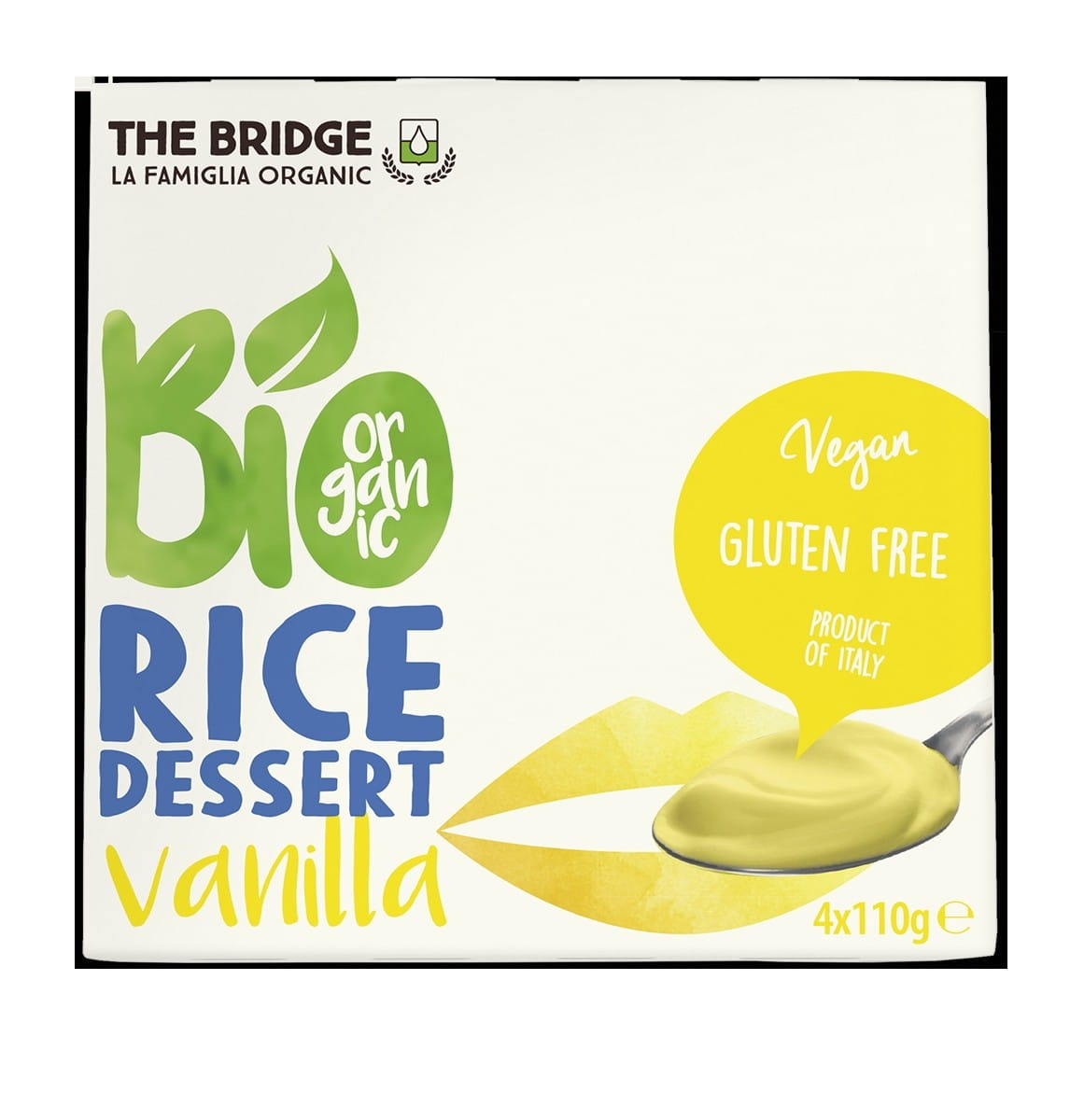 Pencuci mulut beras dengan vanila bebas gluten 4x110g EKO THE BRIDGE