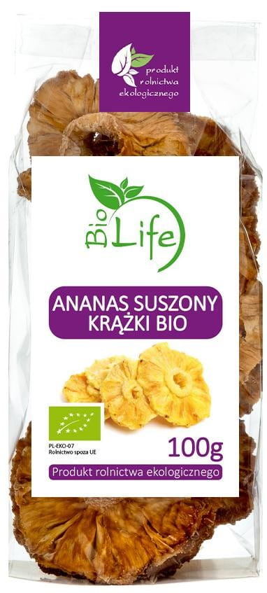 Gedroogde ananasringen 100g ECO BIO LIFE