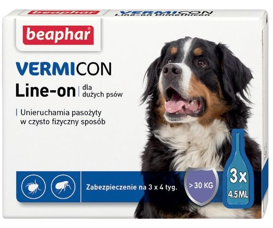 VERMICON LINE-ON DOG L 4.5ML - 3 Pipetten Flohtropfen für Hunde - BEAPHAR