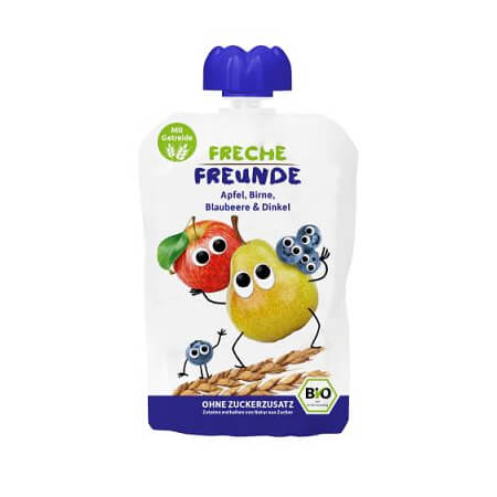 Saftmousse für Kinder Birne Heidelbeer Dinkel 100g ECO ERDBAR