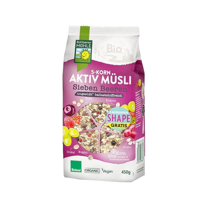 Müsli 5 Cereali con Bacche senza Zuccheri Aggiunti BIO 450 g - BOHLSENER MÜHLE