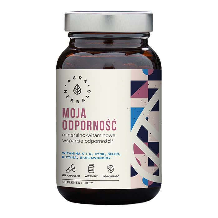 Moje odolnost vůči minerálům a vitamínům na podporu imunitního systému 60 kapslí 41 g AURA HERBALS