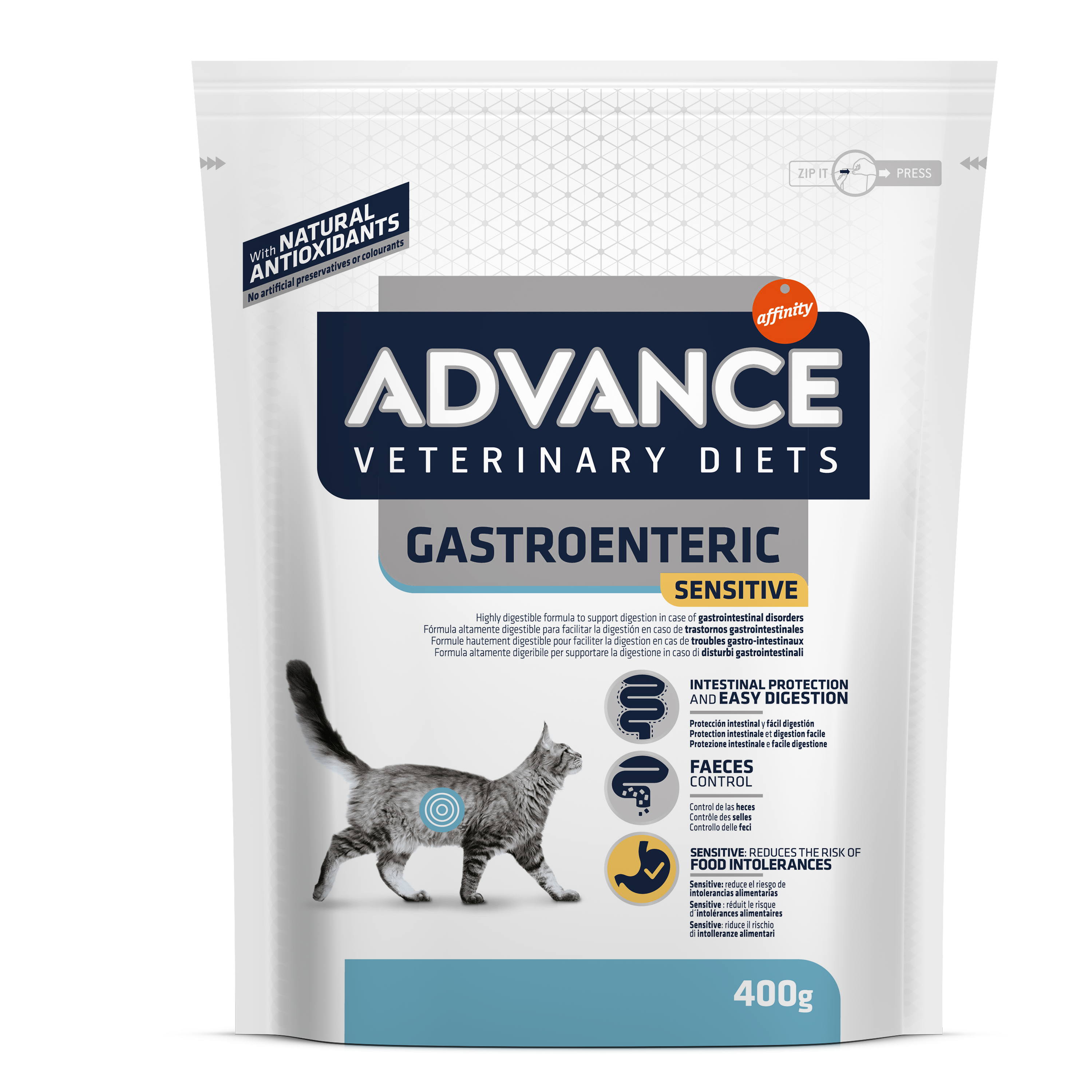 DIET Gastroenteric Sensitive - Trockenfutter für Katzen mit Futtermittelunverträglichkeit 400g [928228] - ADVANCE