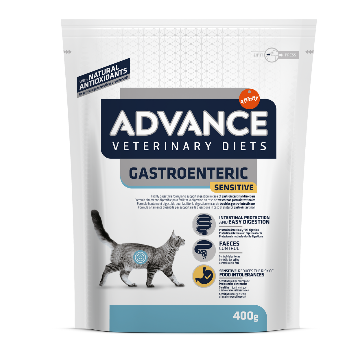 DIET Gastroenteric Sensitive - Trockenfutter für Katzen mit Futtermittelunverträglichkeit 400g [928228] - ADVANCE