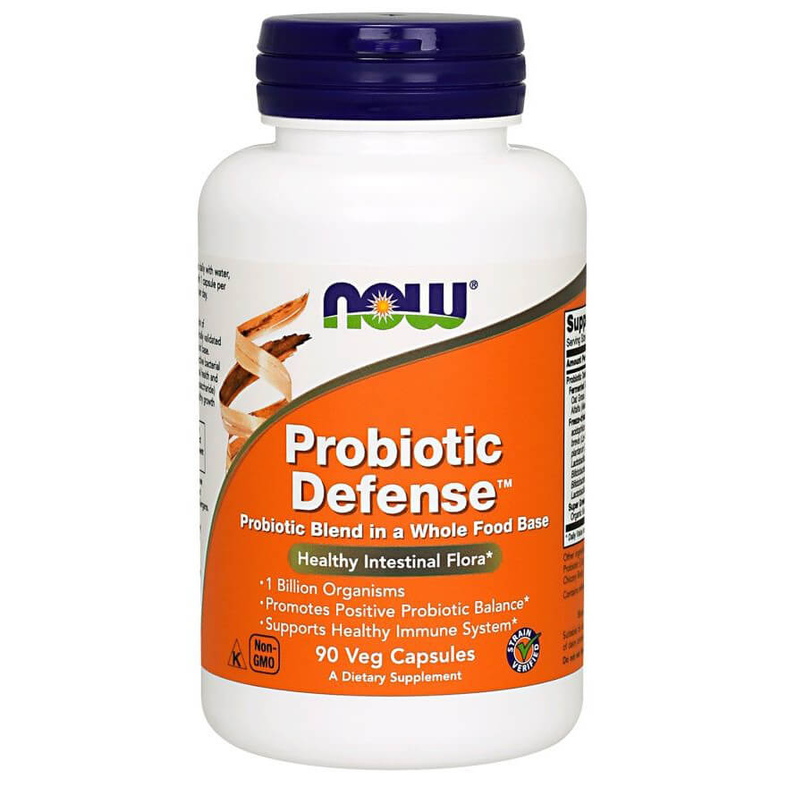 Probiotiskt försvar 1 miljard levande bakteriekulturer 515 mg 90 kapslar NOW FOODS