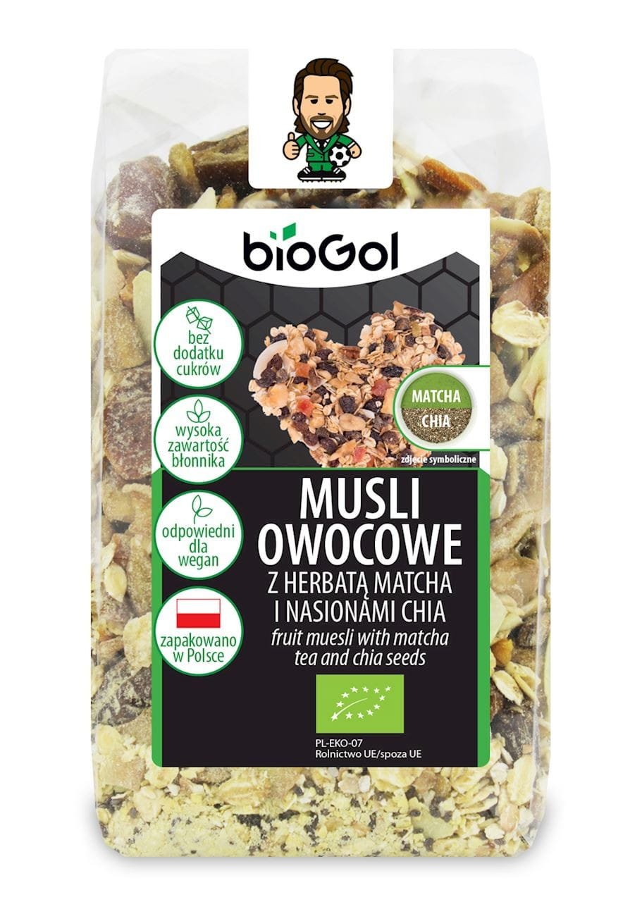 Früchtemüsli mit Matcha-Tee und Chiasamen BIO 300 g - BIOGOL