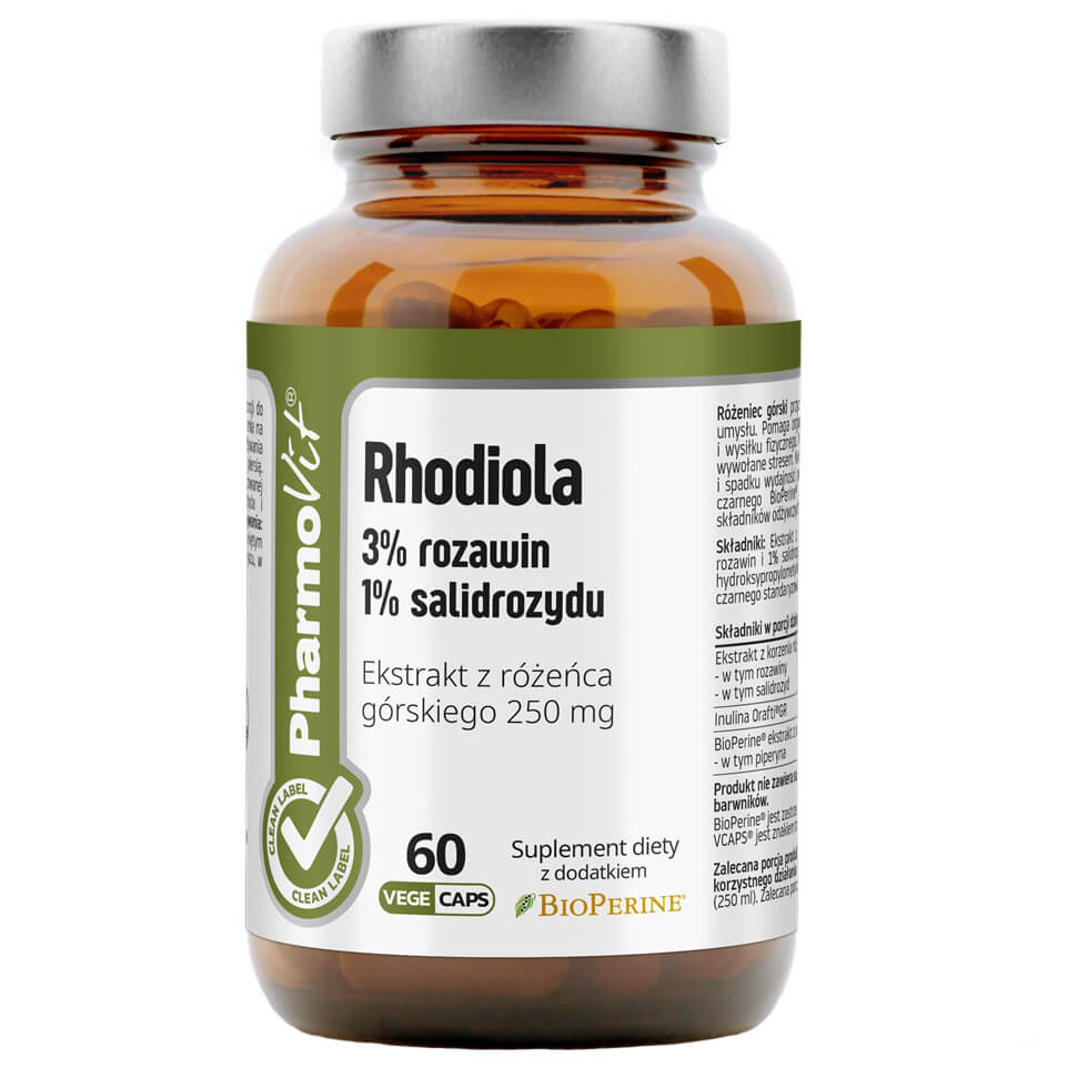 Rhadiola 3 % Rosavine 1 % Salidrosid Rhodiola rosea-Extrakt 250 MG 60 Kapseln PHARMOVIT