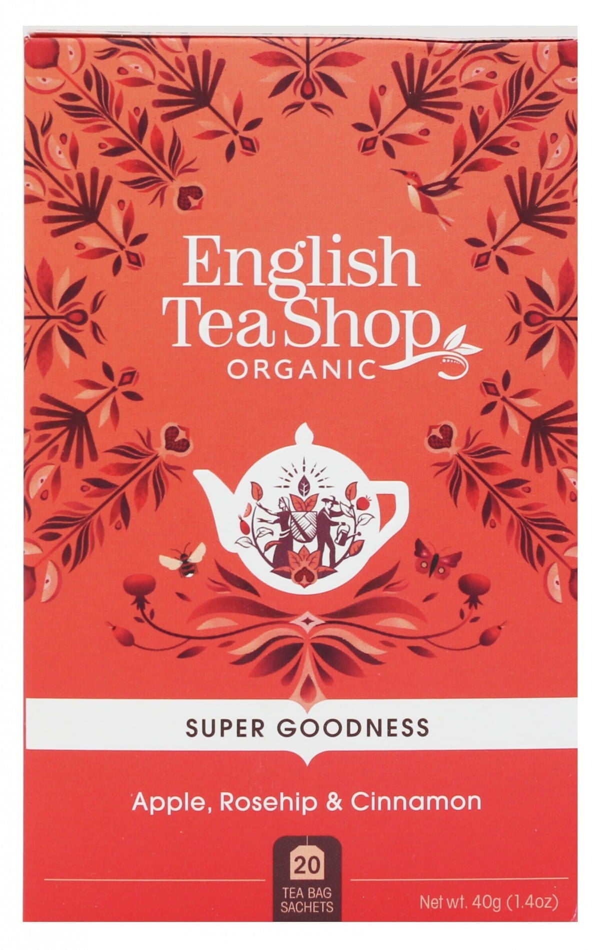 Teh Hibiskus dengan Ros Jepun, Epal, Kayu Manis dan Pudina (20x2) BIO 40 g ENGLISH TEA SHOP BIO