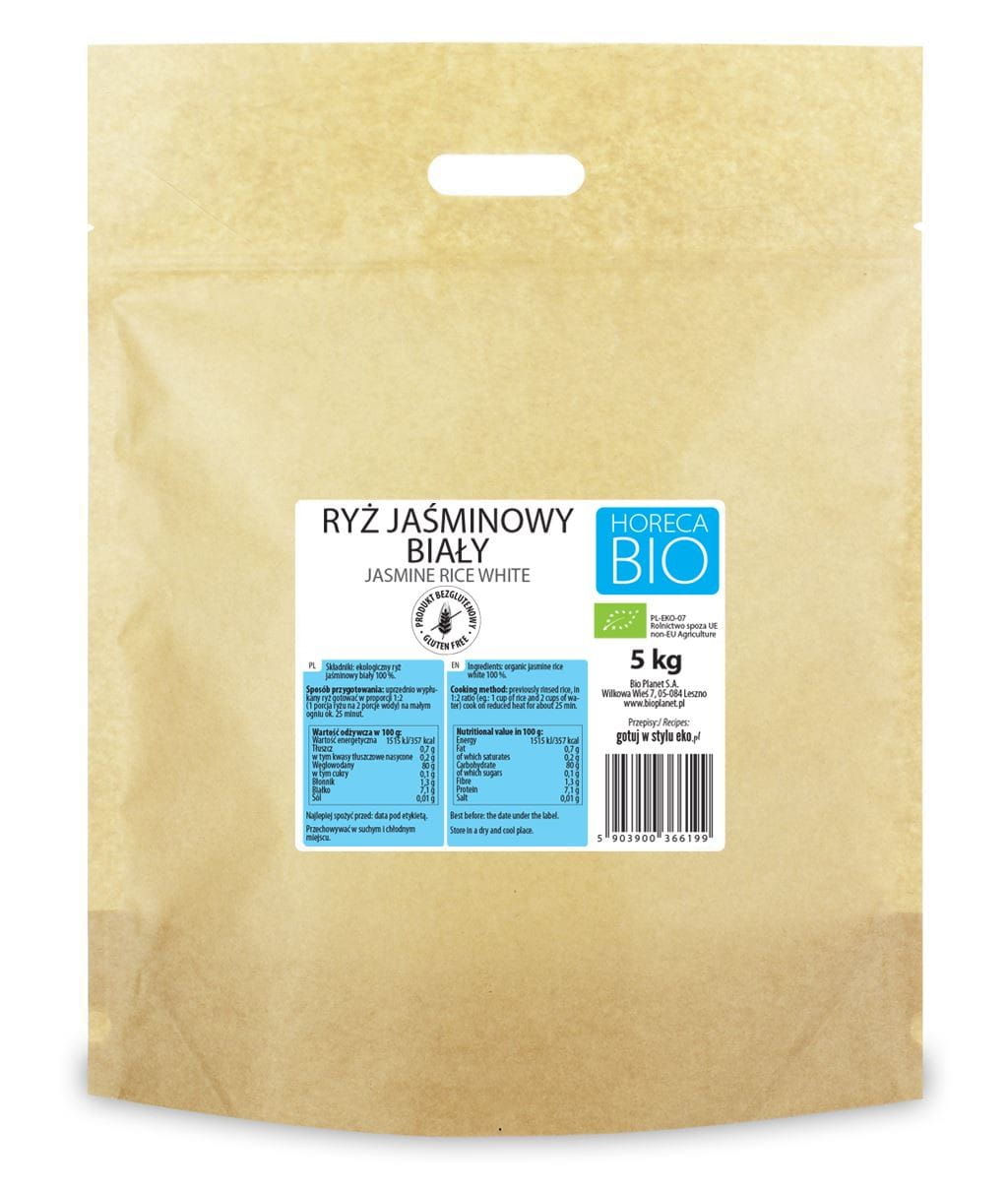 Glutenfri vit jasminris EKO 5 kg - HORECA