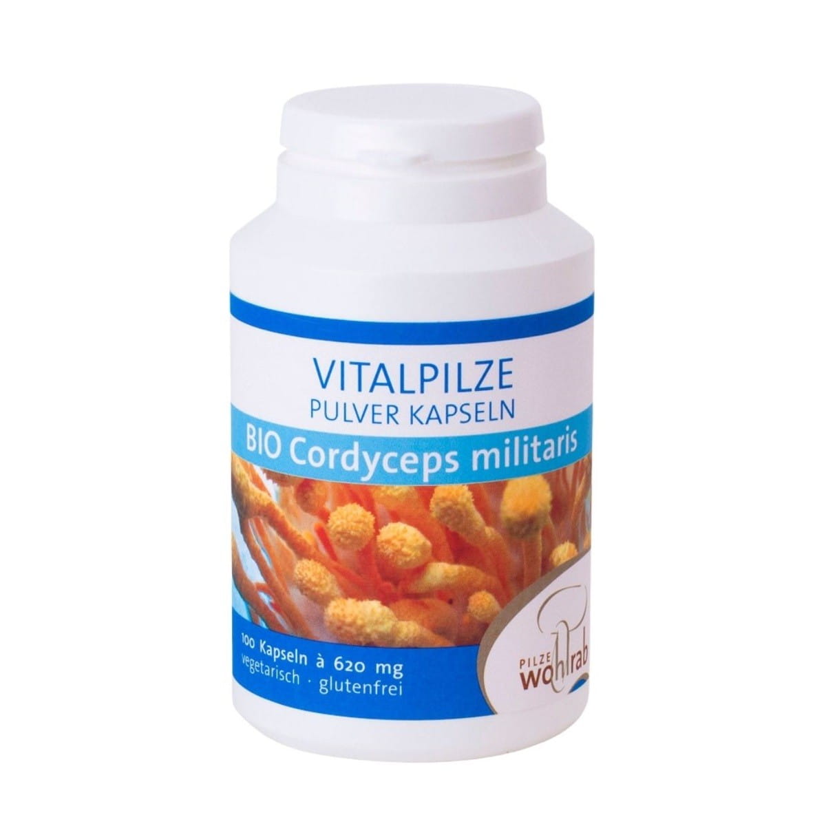 Cordyceps militaris houby BIO 100 kapslí (500 mg) - PILZE WOHLRAB