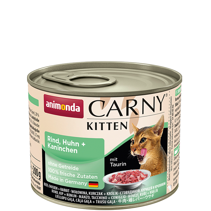 Carny Kitten Dose mit Rind, Huhn und Kaninchen 200g - ANIMONDA