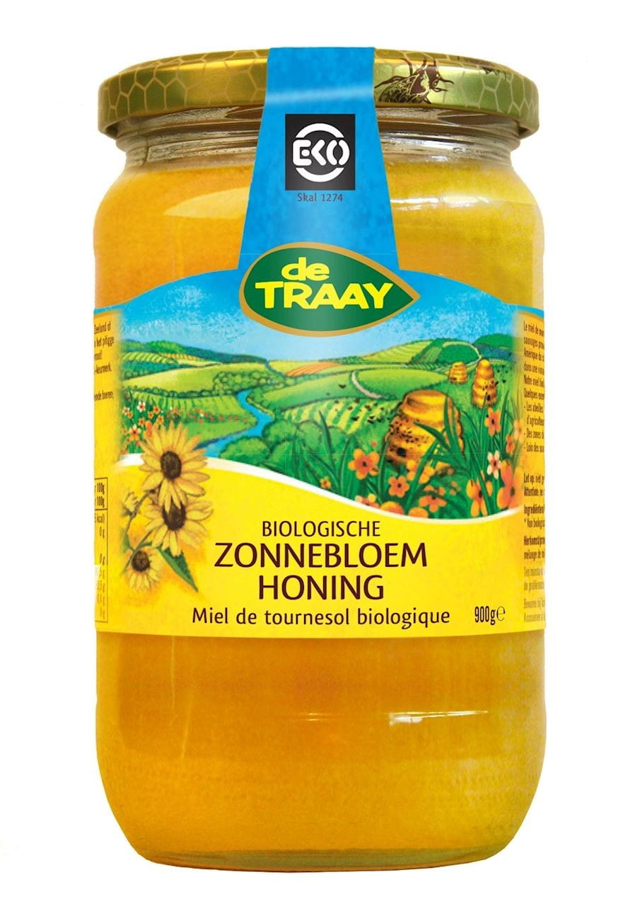 Organic sunflower nectar honey 900 g - DE TRAAY