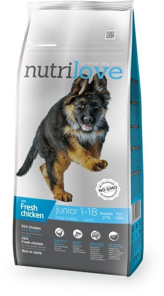 Premium Hund JUNIOR L mit frischem Huhn 12kg [11471] - NUTRILOVE