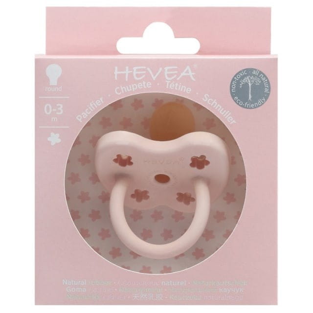 Ciuccio ortodontico in gomma rosa 0 - 3 mesi - HEVEA