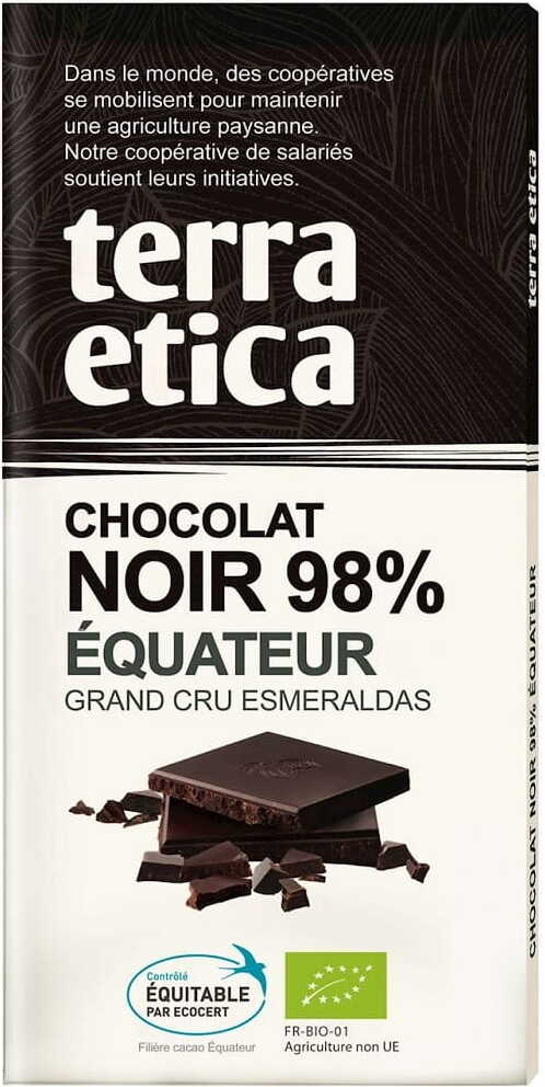 Mörk choklad 98% Ecuador fair trade EKO 100 g - TERRA ETICA