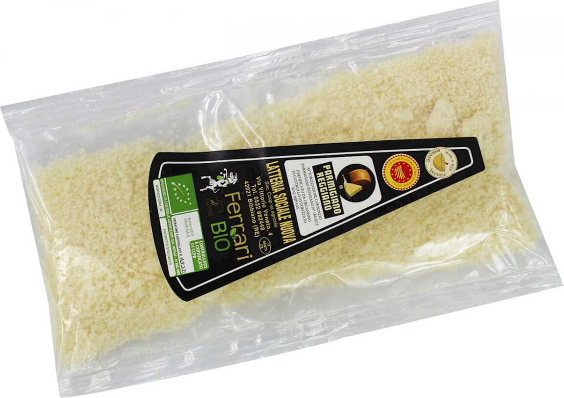 Parmesankäse riven ekologisk 100 g - Parmigiano Reggiano (Ferrari)