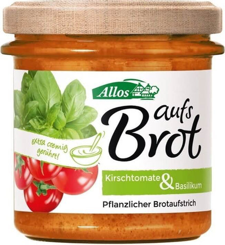 Cremepaste mit Kirschtomaten und Basilikum glutenfrei BIO 140 g - ALLOS