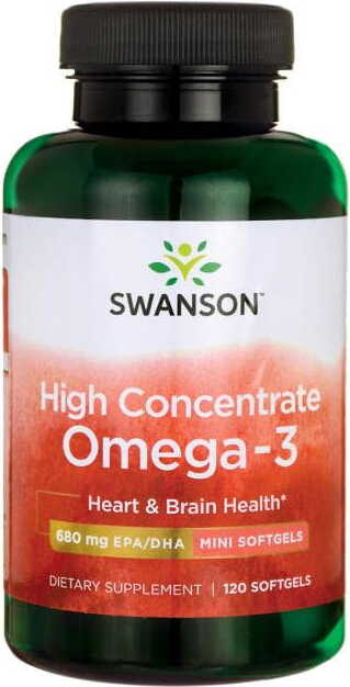 Högkoncentrerat OMEGA - 3 meg - 3 120 SWANSON-kapslar