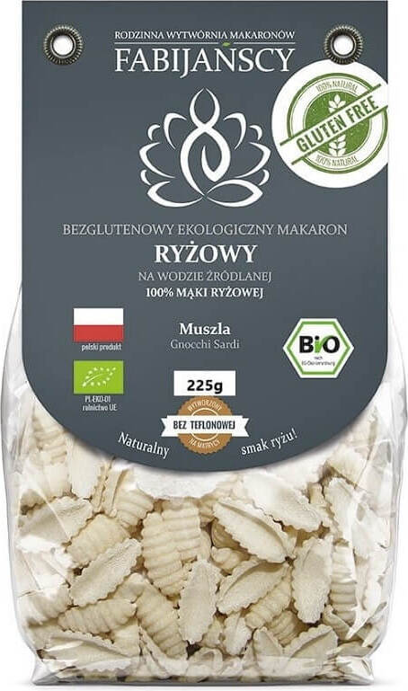 Nudeln (aus weißem Reis) Muschelgnocchi Sardi glutenfrei BIO 225 g - FABIJAŃSCY