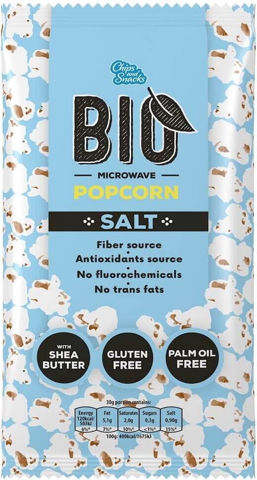 Popcorn salé pour micro-ondes BIO 90 g - CHIPS &amp; SNACKS