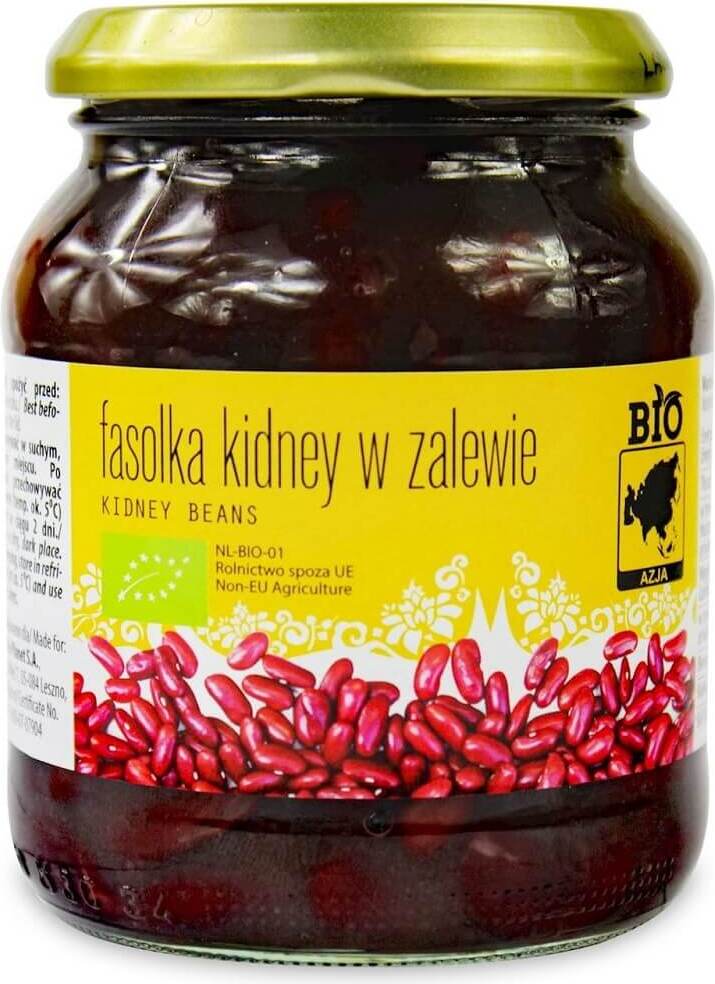 Φασόλια Kidney σε άλμη σε γυάλινο δοχείο ΒΙΟ 350 g (215 g) - ΒΙΟ ASIA