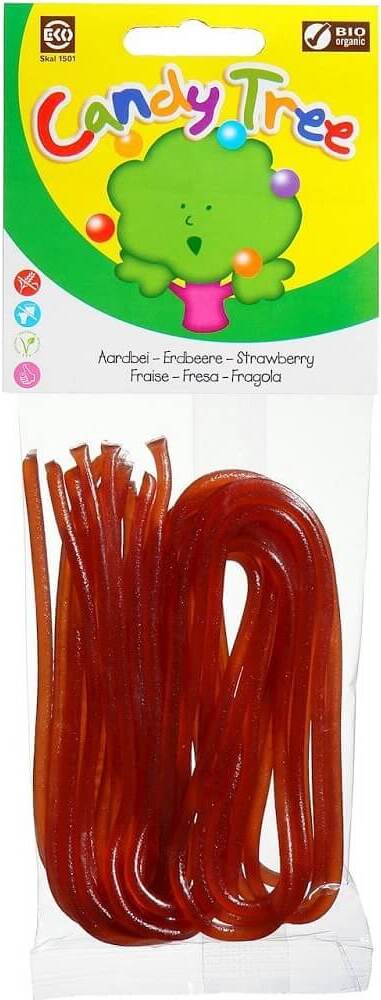 Jelly Beans perisa strawberi bebas gluten BIO 75 g - CANDY TREE