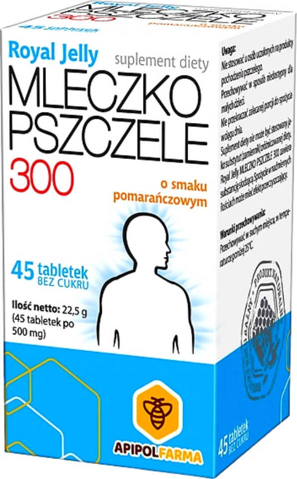 Gelée Royale 300mg pomerančová příchuť 45 tablet bez cukru APIPOL FARMA
