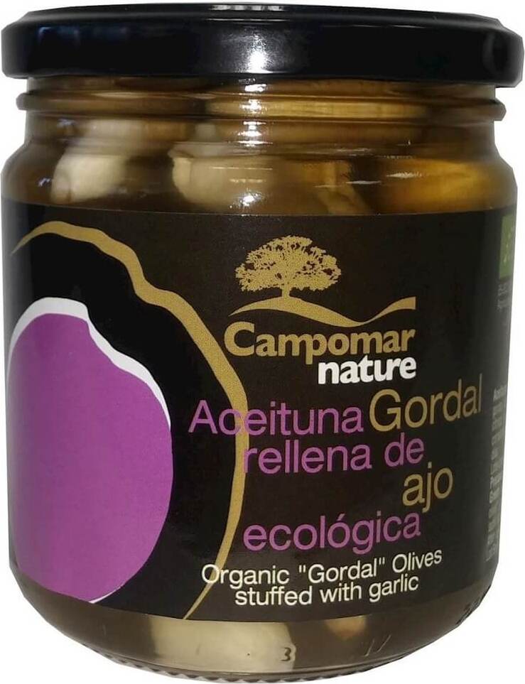 Gordal πράσινες ελιές με σκόρδο BIO 350 g - CAMPOMAR NATURE