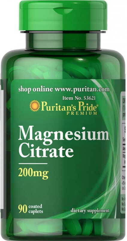 Magnesio citrato 200 MG Magnesio citrato 90 Compresse PURITAN'S PRIDE