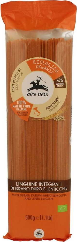 Pasta (durumvete med röda linser) Spaghetti EKO 500 g - ALCE NERO