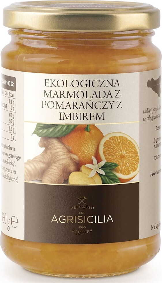 Orangenmarmelade mit Ingwer BIO 360 g - AGRISICILIA