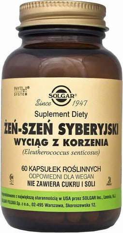 Ginseng - Sibirischer Ginsengwurzelextrakt 150 ml 60 Kapseln SOLGAR