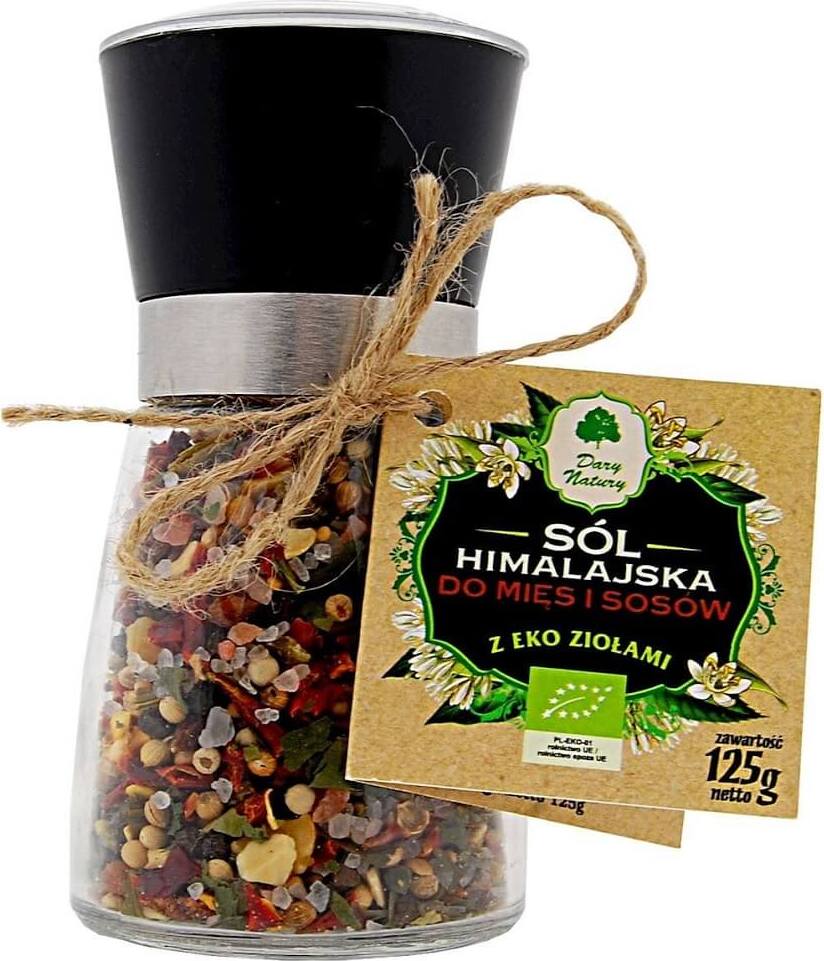 Sale dell'Himalaya in un mulino con erbe BIO per carne e salse 125 g - DARY NATURY