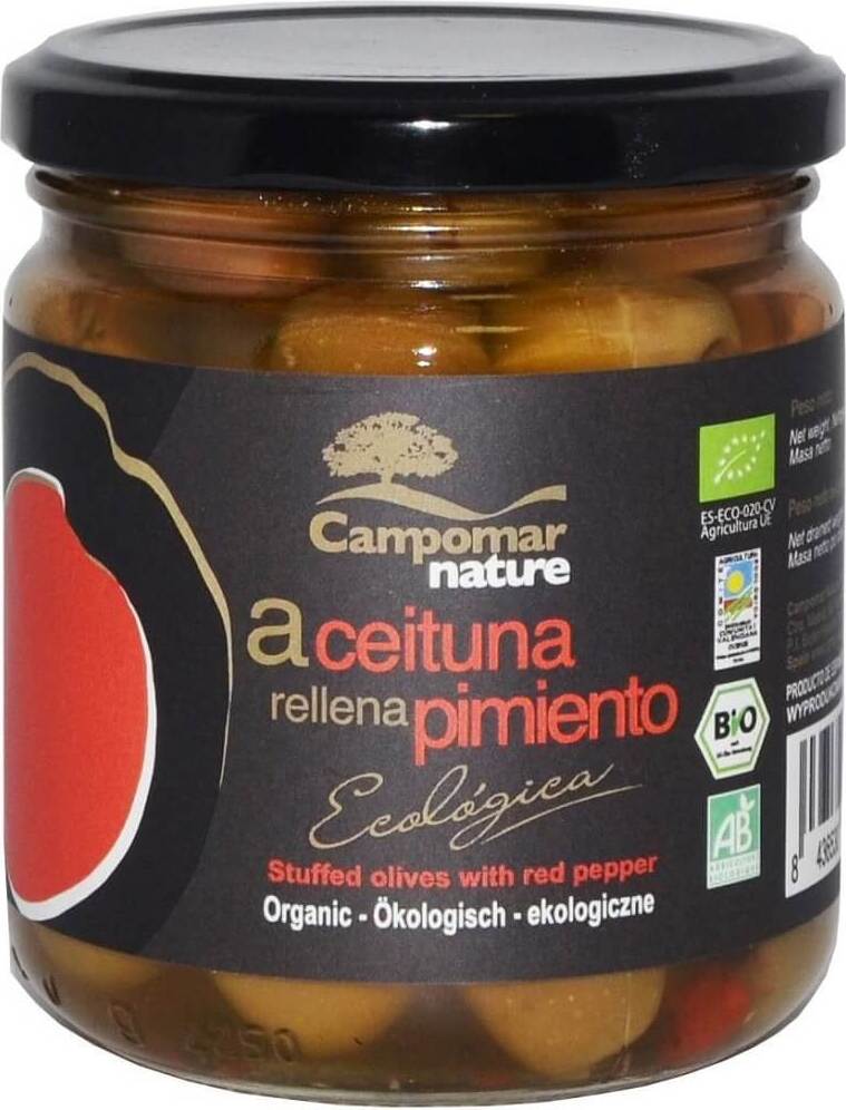 Olives vertes farcies à la pâte de paprika BIO 350 g - CAMPOMAR NATURE